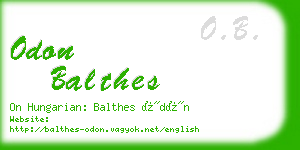 odon balthes business card